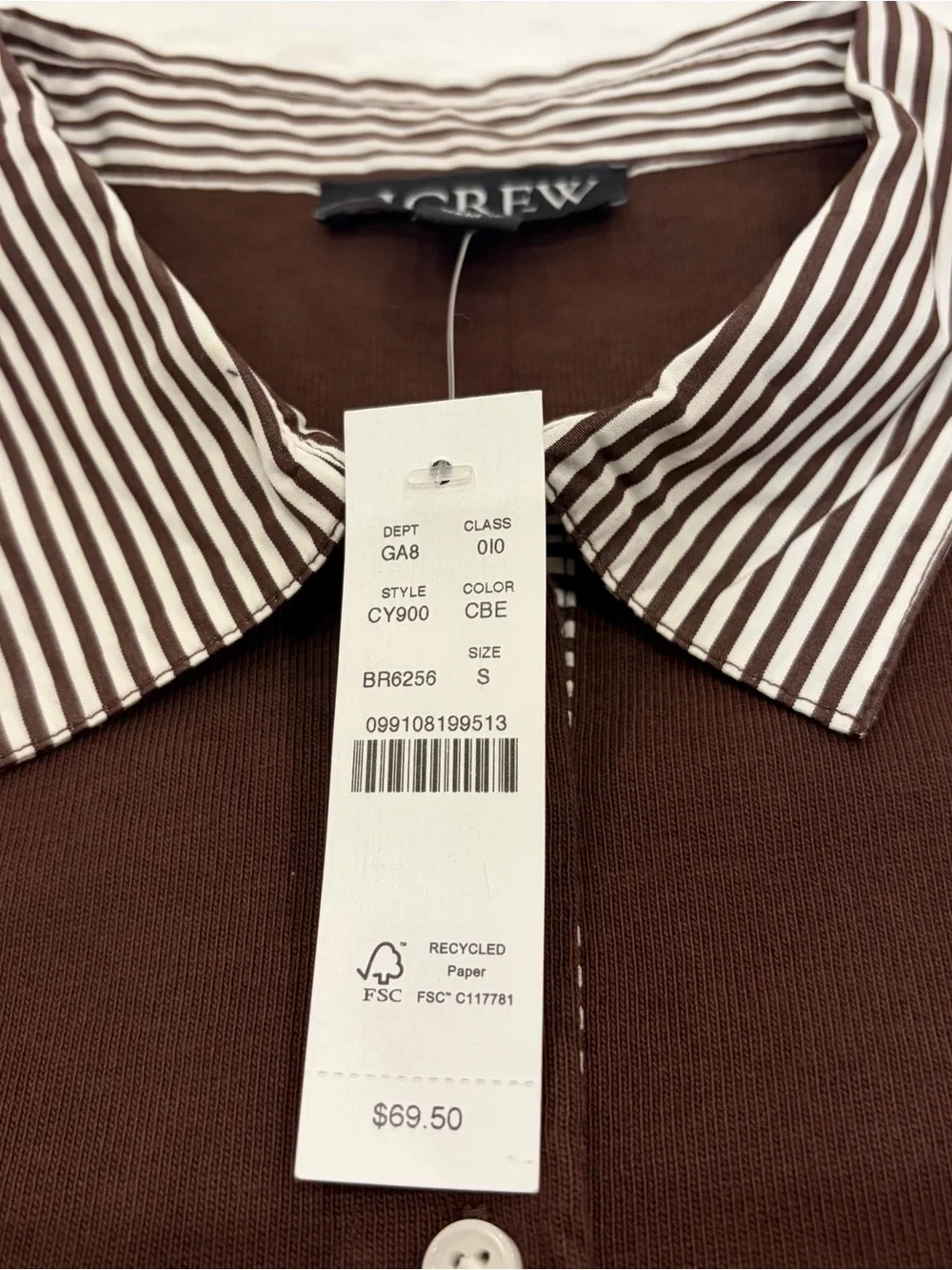 NWT J.Crew Poplin-collar Polo in Mariner Cotton - Cubeb Berry